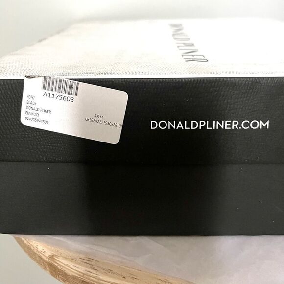 Donald Pliner Emiko Patent Leather Black Open Toe Heels Womens 8.5 New in box - Picture 8 of 8